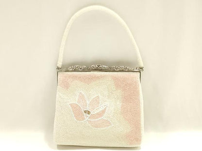 平和屋着物▼和装小物　和装バッグ　ハンドバッグ　ビーズバッグ　花柄　逸品　AABJ1150ay