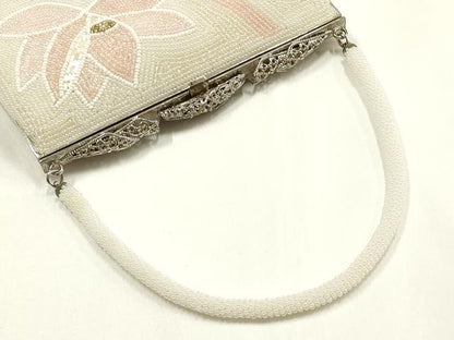 平和屋着物▼和装小物　和装バッグ　ハンドバッグ　ビーズバッグ　花柄　逸品　AABJ1150ay