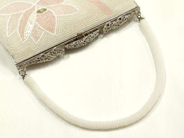 平和屋着物▼和装小物　和装バッグ　ハンドバッグ　ビーズバッグ　花柄　逸品　AABJ1150ay