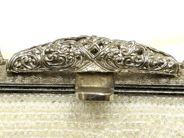 平和屋着物▼和装小物　和装バッグ　ハンドバッグ　ビーズバッグ　花柄　逸品　AABJ1150ay