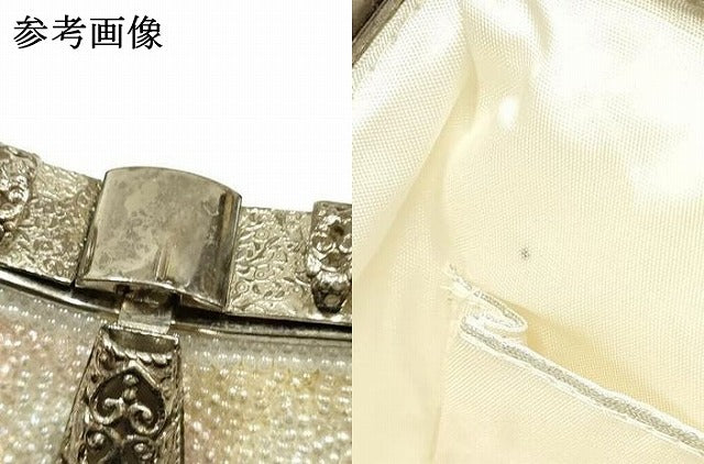 平和屋着物▼和装小物　和装バッグ　ハンドバッグ　ビーズバッグ　花柄　菊　逸品　AABJ1151ay