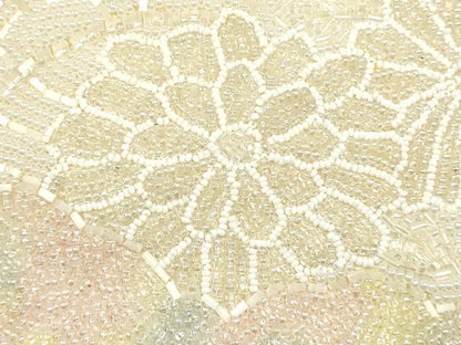 平和屋着物▼和装小物　和装バッグ　ハンドバッグ　ビーズバッグ　花柄　菊　逸品　AABJ1151ay
