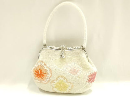 平和屋着物▼和装小物　和装バッグ　ハンドバッグ　ビーズバッグ　花柄　逸品　AABJ1152ay