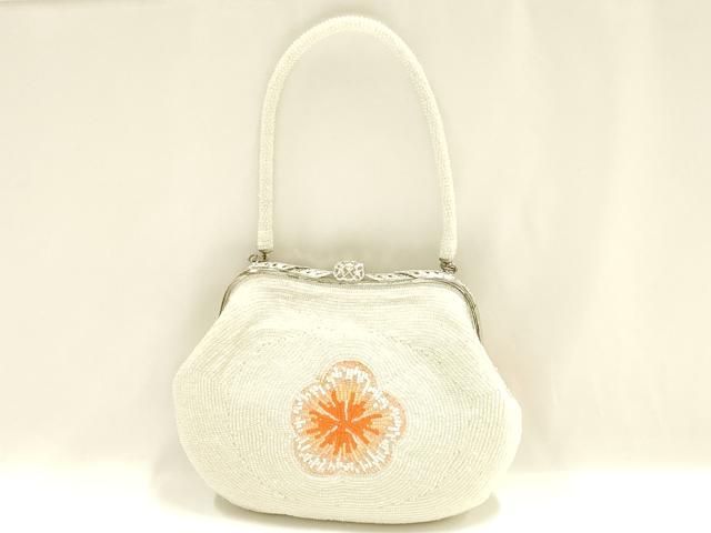 平和屋着物▼和装小物　和装バッグ　ハンドバッグ　ビーズバッグ　花柄　逸品　AABJ1152ay