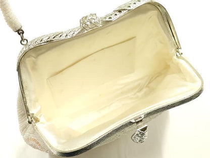 平和屋着物▼和装小物　和装バッグ　ハンドバッグ　ビーズバッグ　花柄　逸品　AABJ1152ay