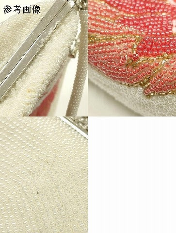 平和屋着物▼和装小物　和装バッグ　ハンドバッグ　ビーズバッグ　花柄　逸品　AABJ1154ay