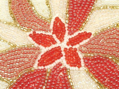 平和屋着物▼和装小物　和装バッグ　ハンドバッグ　ビーズバッグ　花柄　逸品　AABJ1154ay