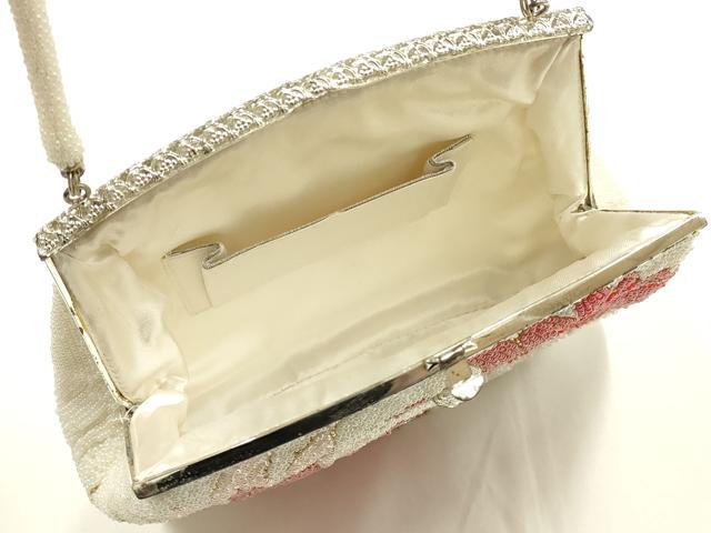 平和屋着物▼和装小物　和装バッグ　ハンドバッグ　ビーズバッグ　花柄　逸品　AABJ1154ay