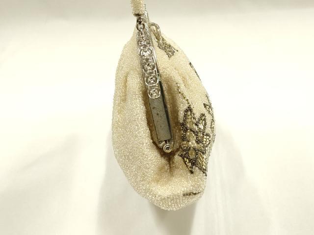 平和屋着物▼和装小物　和装バッグ　ハンドバッグ　ビーズバッグ　花柄　逸品　AABJ1155ay