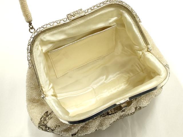 平和屋着物▼和装小物　和装バッグ　ハンドバッグ　ビーズバッグ　花柄　逸品　AABJ1155ay