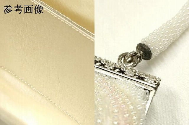 平和屋着物▼和装小物　和装バッグ　ハンドバッグ　ビーズバッグ　花柄　がま口　逸品　AABJ1158ay