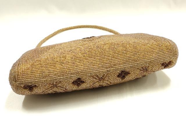 平和屋着物▼和装小物　和装バッグ　ハンドバッグ　ビーズバッグ　花柄　逸品　AABJ1161ay