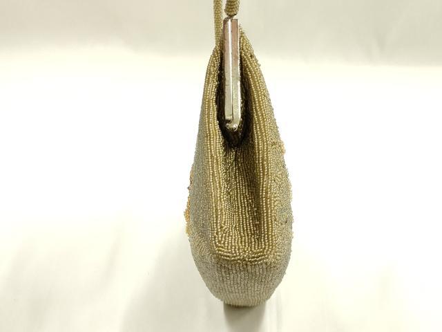 平和屋着物▼和装小物　和装バッグ　ハンドバッグ　ビーズバッグ　花柄　逸品　AABJ1165ay