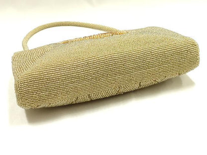 平和屋着物▼和装小物　和装バッグ　ハンドバッグ　ビーズバッグ　花柄　逸品　AABJ1165ay