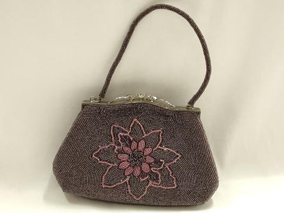 平和屋着物▼和装小物　和装バッグ　ハンドバッグ　ビーズバッグ　花柄　逸品　AABJ1166ay