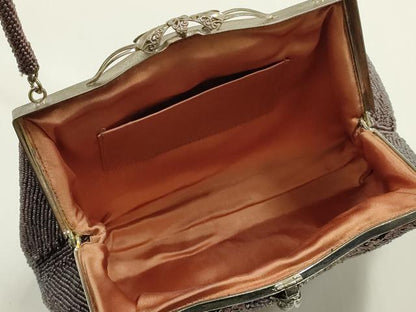 平和屋着物▼和装小物　和装バッグ　ハンドバッグ　ビーズバッグ　花柄　逸品　AABJ1166ay