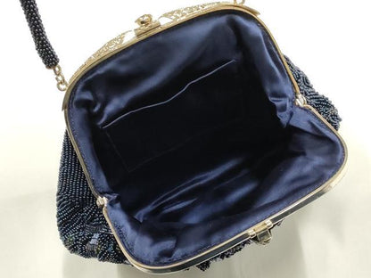 平和屋着物▼和装小物　和装バッグ　ハンドバッグ　ビーズバッグ　斜め格子　逸品　AABJ1170ay