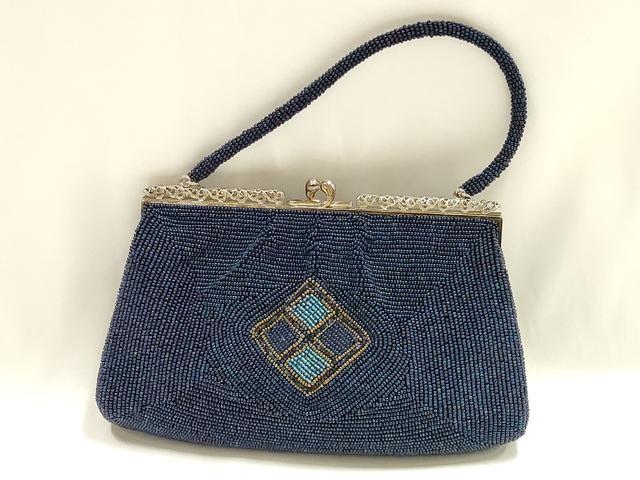平和屋着物▼和装小物　和装バッグ　ハンドバッグ　ビーズバッグ　がま口　逸品　AABJ1173ay