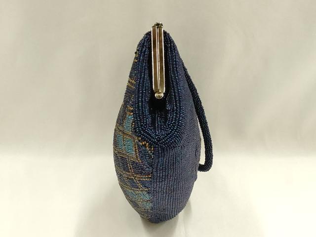 平和屋着物▼和装小物　和装バッグ　ハンドバッグ　ビーズバッグ　がま口　逸品　AABJ1173ay
