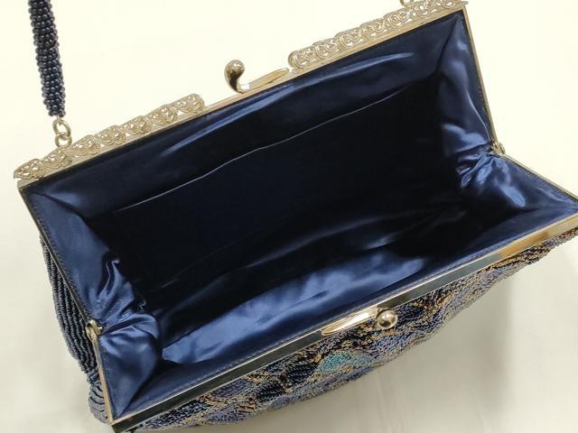 平和屋着物▼和装小物　和装バッグ　ハンドバッグ　ビーズバッグ　がま口　逸品　AABJ1173ay