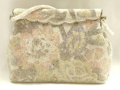 平和屋着物▼和装小物　和装バッグ　ハンドバッグ　ビーズバッグ　花柄　逸品　AABJ1177ay