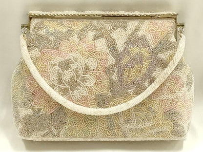 平和屋着物▼和装小物　和装バッグ　ハンドバッグ　ビーズバッグ　花柄　逸品　AABJ1177ay