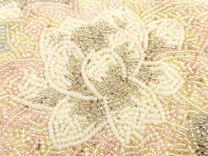 平和屋着物▼和装小物　和装バッグ　ハンドバッグ　ビーズバッグ　花柄　逸品　AABJ1177ay