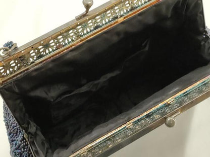 平和屋着物▼和装小物　和装バッグ　ハンドバッグ　ビーズバッグ　花柄　逸品　AABJ1180ay