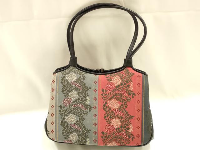 平和屋着物▼和装小物　和装バッグ　ハンドバッグ　花間道　皮革製品　逸品　AABJ1181ay