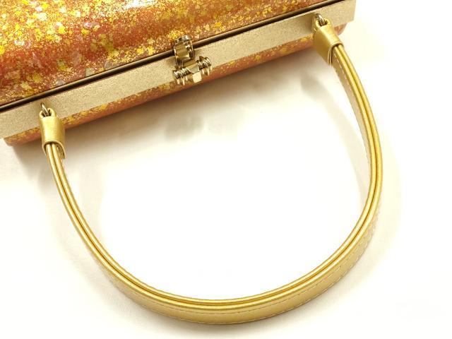 平和屋着物▼和装小物　和装バッグ　ハンドバッグ　螺鈿　箔散らし　金彩　逸品　AABJ1183ay