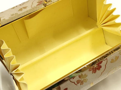 平和屋着物▼和装小物　和装バッグ　ハンドバッグ　雪輪花文　桜　金彩　逸品　AABJ1184ay