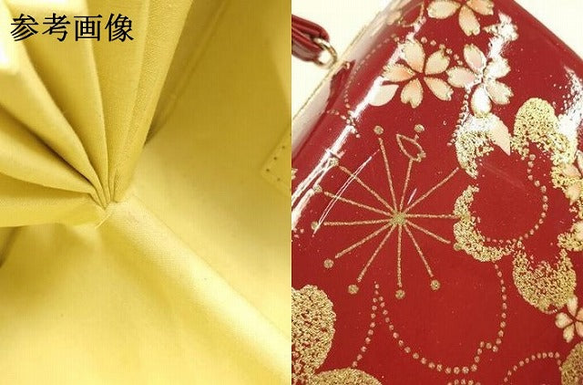 平和屋着物▼和装小物　和装バッグ　ハンドバッグ　舞花文　桜　金彩　逸品　AABJ1187ay
