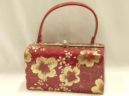 平和屋着物▼和装小物　和装バッグ　ハンドバッグ　舞花文　桜　金彩　逸品　AABJ1187ay