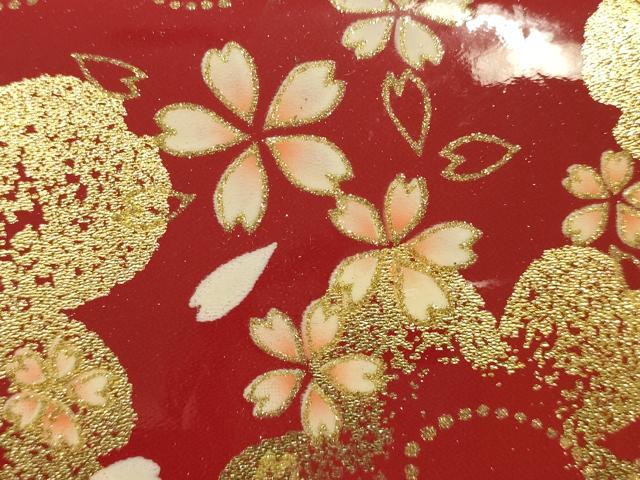 平和屋着物▼和装小物　和装バッグ　ハンドバッグ　舞花文　桜　金彩　逸品　AABJ1187ay