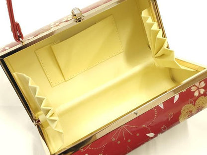 平和屋着物▼和装小物　和装バッグ　ハンドバッグ　舞花文　桜　金彩　逸品　AABJ1187ay
