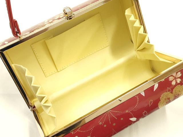 平和屋着物▼和装小物　和装バッグ　ハンドバッグ　舞花文　桜　金彩　逸品　AABJ1187ay