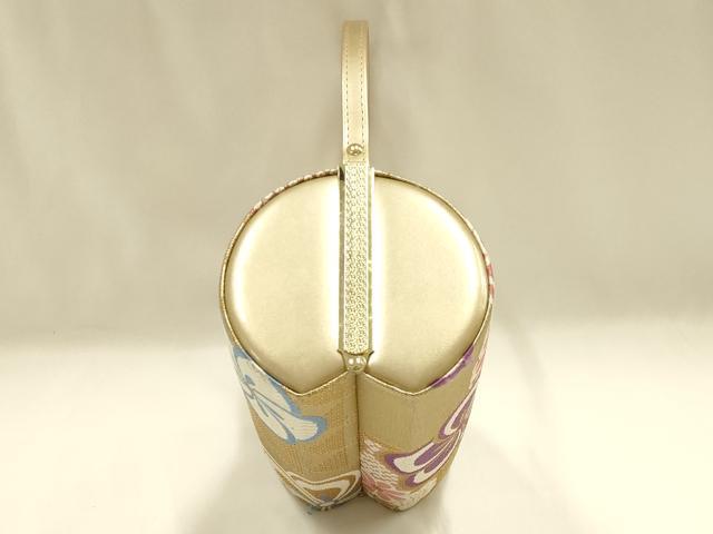 平和屋着物▼和装小物　和装バッグ　ハンドバッグ　舞花文　菊　捻花　金糸　帯地使用　逸品　AABJ1188ay