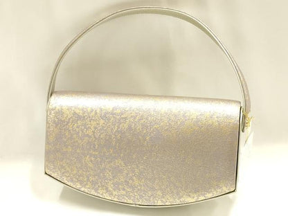 平和屋着物▼和装小物　和装バッグ　ハンドバッグ　金彩　皮製品　逸品　未使用　AABJ1189ay