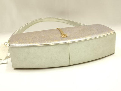 平和屋着物▼和装小物　和装バッグ　ハンドバッグ　金彩　皮製品　逸品　未使用　AABJ1189ay