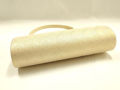 平和屋着物▼和装小物　和装バッグ　九百佐賀錦　ハンドバッグ　吉祥文　扇子　金糸　帯地使用　逸品　AABJ1191ay