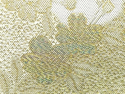 平和屋着物▼和装小物　和装バッグ　佐賀錦　ハンドバッグ　花柄　金糸　逸品　AABJ1194ay