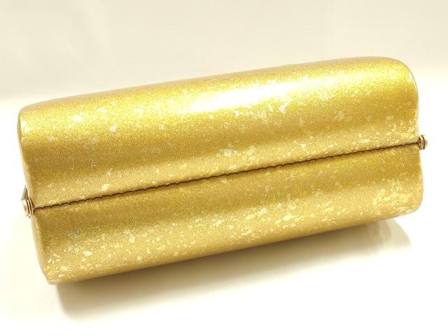平和屋着物▼和装小物　和装バッグ　金鷲本舗 東京謹製 キンワシ印　ハンドバッグ　螺鈿　亀甲　金彩　逸品　AABJ1195ay