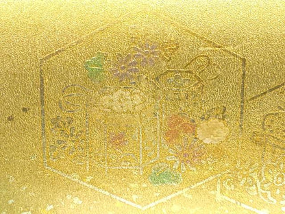 平和屋着物▼和装小物　和装バッグ　金鷲本舗 東京謹製 キンワシ印　ハンドバッグ　螺鈿　亀甲　金彩　逸品　AABJ1195ay