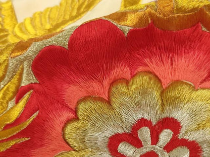 平和屋本店●色打掛　和装　結婚式　婚礼　神社挙式　花嫁　総刺繍　扇面飛鶴花文　十二単風　金銀糸　逸品　AABJ1209ou