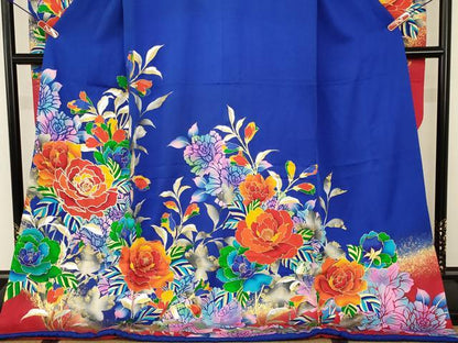 平和屋本店●お引きずり・お引き摺り・引き振袖　和装　結婚式　舞妓　芸妓　芸者　衣装　駒刺繍　草花文　金銀彩　AABJ1213ou
