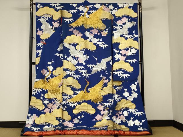 平和屋本店●色打掛　和装　婚礼　神社挙式　花嫁　結婚式　駒刺繍　金銀彩　飛鶴花文　逸品　AABJ1214ou