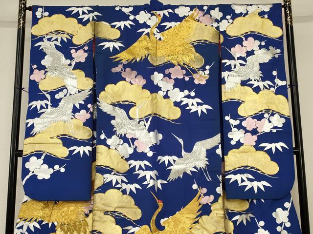 平和屋本店●色打掛　和装　婚礼　神社挙式　花嫁　結婚式　駒刺繍　金銀彩　飛鶴花文　逸品　AABJ1214ou