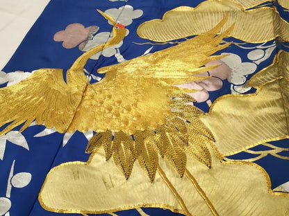 平和屋本店●色打掛　和装　婚礼　神社挙式　花嫁　結婚式　駒刺繍　金銀彩　飛鶴花文　逸品　AABJ1214ou