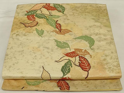 平和屋着物◎六通柄袋帯　葉尽くし　正絹　逸品　AABJ1223ou