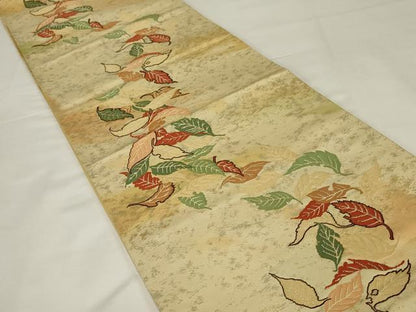 平和屋着物◎六通柄袋帯　葉尽くし　正絹　逸品　AABJ1223ou